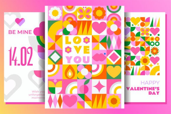 6 Adorable Pink Mosaic Templates for Valentine's Day Projects