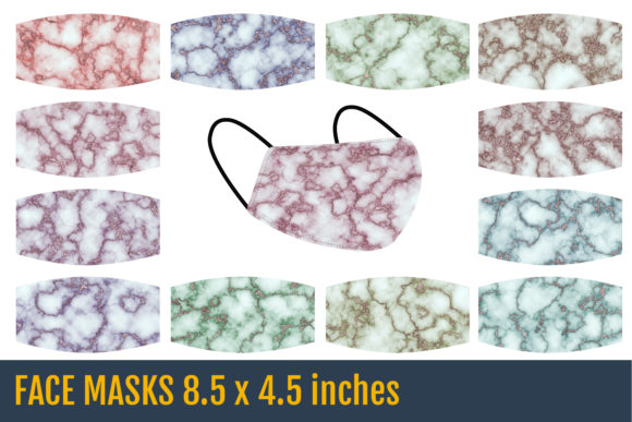 Elevate Designs with Pink Gold Marble Face Masks Templates
