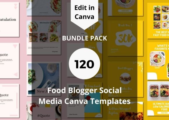 Elevate Your Food Blog with 120 Social Media Templates