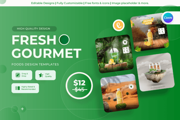 Fresh Gourmet - Food Canva Templates: A Designer's Toolkit
