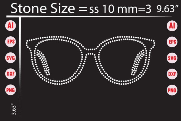 Glasses Rhinestone Templates: Creative Design Assets