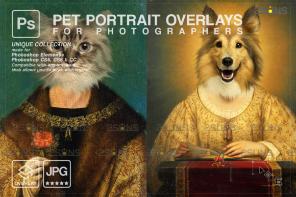 Royal Pet Portrait Templates Vol.17: Create Stunning Digital Pet Art