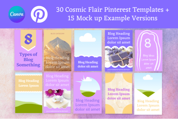 Streamline Your Strategy with Lilac Flair Canva Pinterest Templates