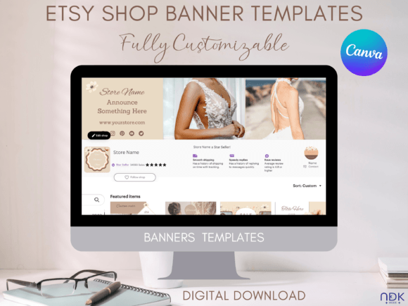 Style Your Etsy Shop: The Beige Branding Banner Kit