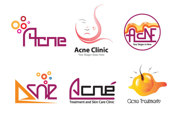 Vector Acne Logo Design Templates for Skincare Brands